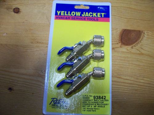 YELLOW JACKET 45° Compact Ball Valve Set of 3 USA 93842