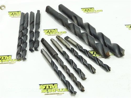 LOT OF 11 HSSS 2MT &amp; 4MT TWIST DRILLS 31/64&#034; TO 1-1/16&#034; MALCUS BENDIX THREADWELL