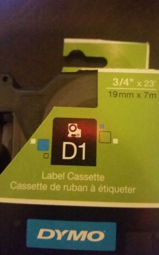 Dymo D1 Label Cassette Tape 45803 Black/White Size 3/4&#034; x 23&#039;