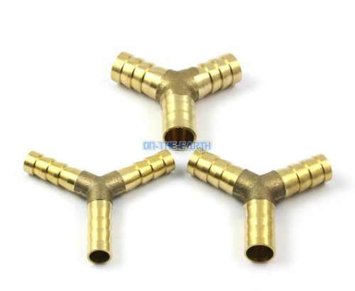 10 Pieces Brass Y 3 way 12mm Barb Fuel Hose Joiner Air Gas Water Hose Connector