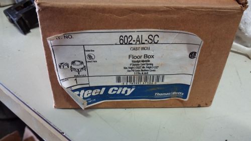 Steel city 602-al-sc nib floor box aluminum cover duplex cover cast iron #b7 for sale