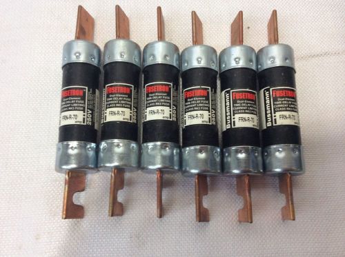 Bussmann Fusetron FRN-R-70 Fuses 1 LOT OF 6