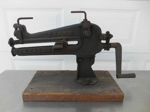 Vintage Crown Sheet Metal Crimp &amp; Bead Machine