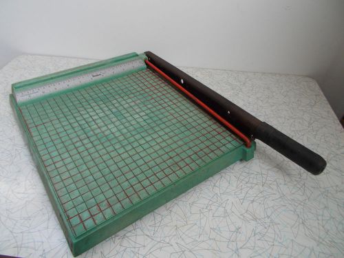 Vintage Premier Green Photo Trimmer Paper Cutter Industrial 12&#034;