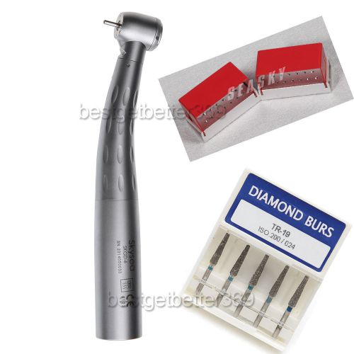 Dental High Speed Push Fiber Optic Handpiece LED Fit Kavo+ Burs 1.6mm+ Holder*2