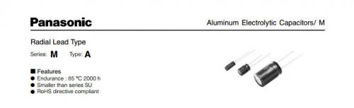 100cs Panasonic M 50V 2.2UF 5X11mm  electrolytic capacitor 85°C