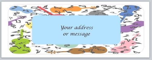 30 Personalized Return Address Labels Music Guitars Buy 3 get 1 free (bo767)