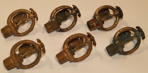 6 Old Vintage 1919 GLOBE Brass 165° Fire Sprinkler Heads Steampunk