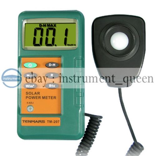 TENMARS TM-207 Solar Power Meter 3 1/2  digits, 2000 readings Data Hold/ MAX/MIN