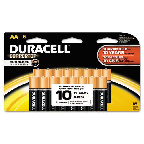 CopperTop Alkaline Batteries with Duralock Power Preserve Technology, AA, 16/Pk