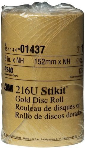 new 3M 6&#034; Stikit 216U Gold P240 Grit Abrasive 175 Disc Roll 01437