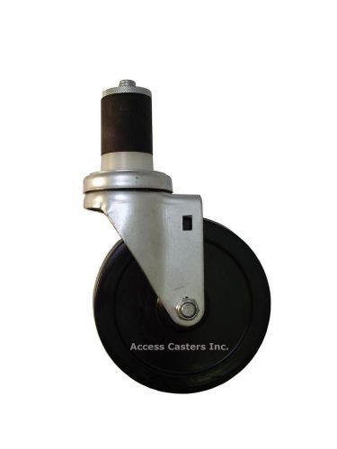 4exsrs-72 4&#034; swivel caster, soft rubber wheel, .852&#034; - .927&#034; expansion stem for sale