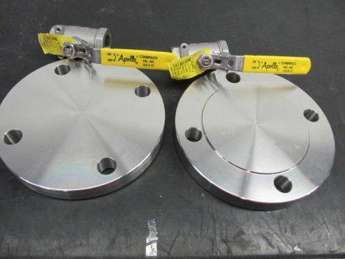 Lot of 2 ea Tube-Line A182/SA182 Raised Flanges with 2 ea Conbraco 1&#034; Shut offs