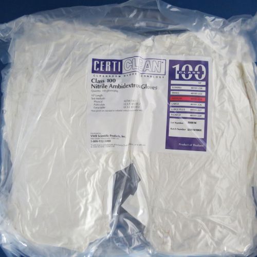 Pk/100 VWR CERTICLEAN Class 100 Nitrile Gloves Medium 40101-224