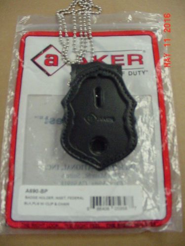 Aker Badge Holder , Inset, Federal cut out , clip on belt holder