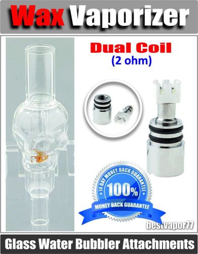 Glass Water Bubbler Atomizer Vaporizer Dual Coil for Ago Atmos Rx Snoop Dogg G