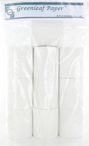 Greenleaf Calculator POS Receipt Thermal Paper Rolls 10 Rolls - White - 3 1/8 x