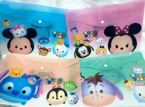 4pcs cartoon TSUM mickey minnie PVC plastic holder / Office supplies A4 Folders