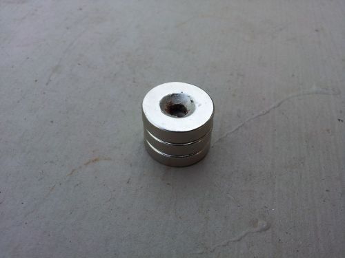 (3 piece) 3/4x1/8&#034; neodymium rare earth disc magnets with #4 countersunk hole for sale