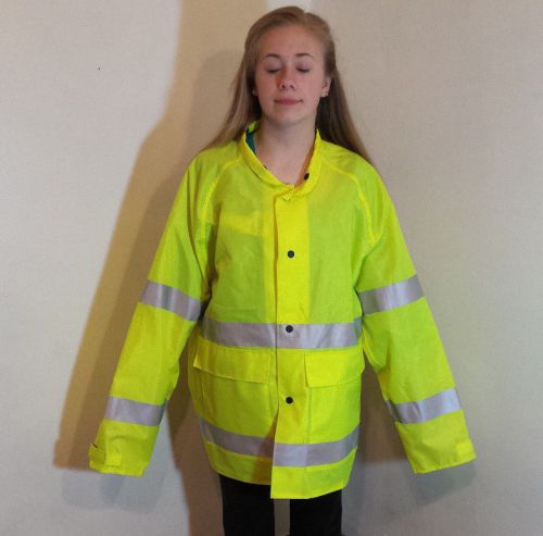 NASCO RAIN COAT CTA FLUORESCENT LIME/YELLOW REFLECTIVE  SIZE X LARGE