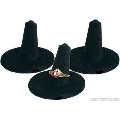 3 Black Velvet Ring Finger Displays