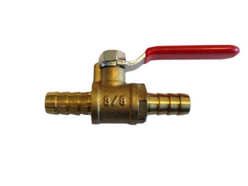 3/8&#034; Brass Barb x Barb Ball Valve, LEAD Free