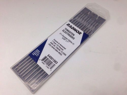 10 Radnor 2% Ceriated Tungsten Electrodes 3/32&#034;X 7&#034; Ground Annealed