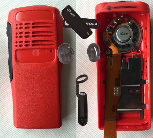 Red case housing with ribbon type cable mic and speaker for motorola gp328 radio for sale