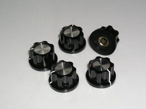 50pcs Knobs Black Control Rotary DIY HiFi Volume tune D23xH14mm 6mm shaft