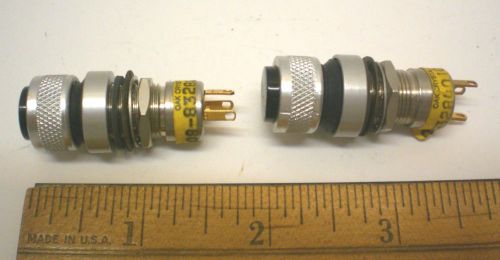 2 Press-to-Test Military Pilot Light Assemblies, Oak # 08-83284-0107, New, USA