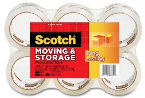 Scotch long lasting storage packaging tape, 1.88 in x 54.6 yards, 6 rolls 3650-6 for sale