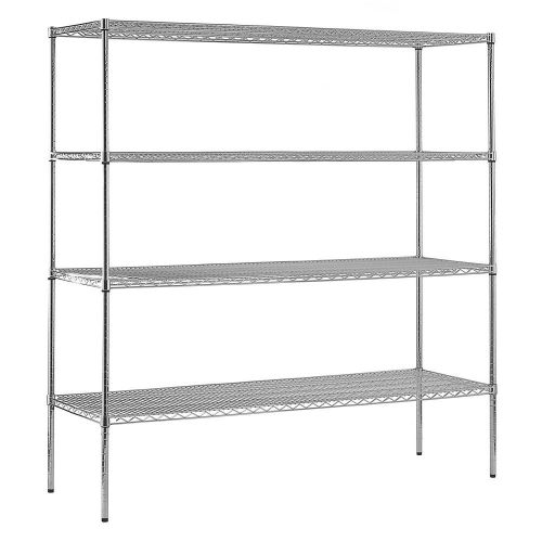 Heavy Duty Certified Chrome 4-Shelf Wire Shelving - 86&#034;H x 72&#034;W x 24&#034;D AB51709