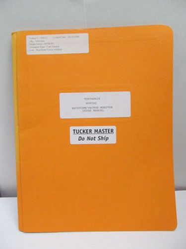 TEKTRONIX Model WVR500: Waveform/Vector Monitor User Manual (copy)