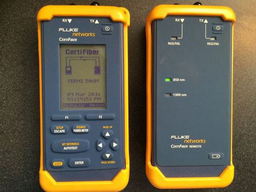 Fluke Networks CertiFiber Multimode Fiber Tester Meter and Remote