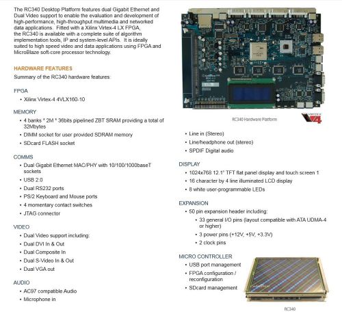 ??l??i?? RC 340 v2 with Xilinx Virtex-4 LX FPGA Celoxica