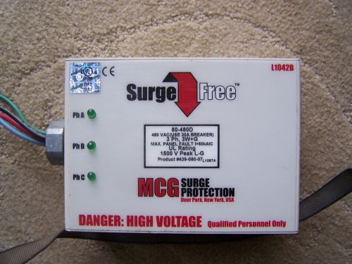 SURGE FREE MCG SURGE PROTECTION ; 480 VAC, 3 PH, #439-080-07, USED