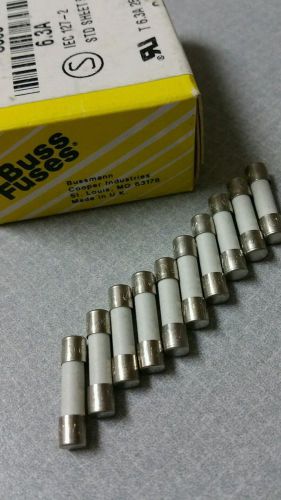 6.3A Fuse Slow Blow Fuse Buss BK/S505-6.3 Amp Fuse Bussman (10) New ! Mini Fuse