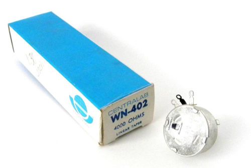 BRAND NEW CENTRALAB WN-402 5 WATT LINEAR TAPER POTENTIOMETER 4000 OHMS