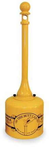 Cigarette Receptacle, Yellow, Steel, 12 In.