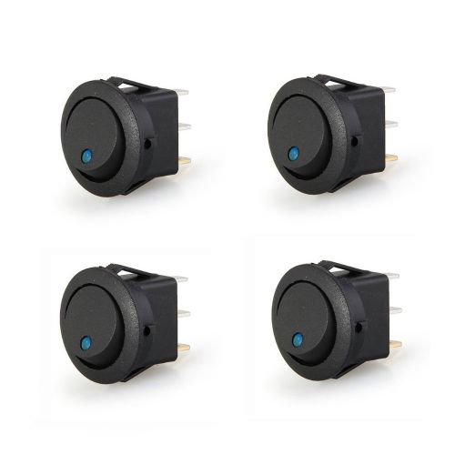 High Quality 4 Led Rocker Indicator Switch 3 Pin On-Off 12V Dc Blue