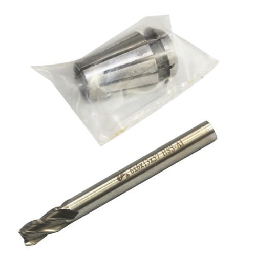 6mm 4 flute hss drill bits end mill+6mm super precision er11 collet cnc chuck mi for sale