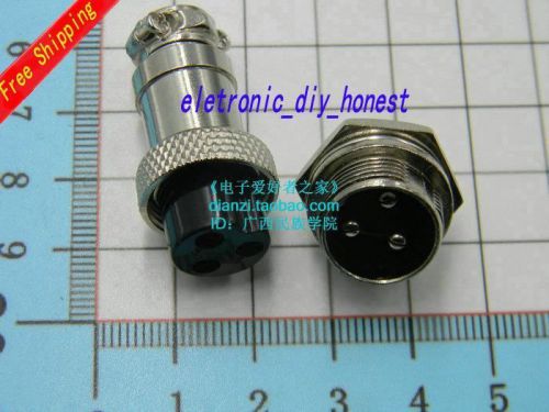 2pcs 3PIN Interface diameter 16mm GX16-3 core plug  cable connector#K401