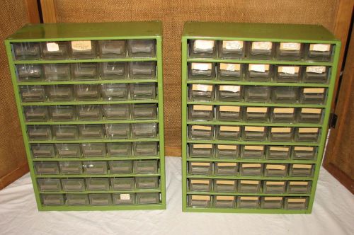 Lot 2 Vtg Raaco Metal Storage Cabinet Organizer Drawer Small Parts Bin Screws