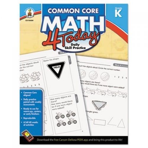 Carson-Dellosa Carson Dellosa Common Core 4 Today Workbook, Math, Kindergarten,