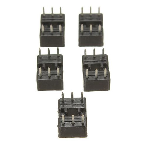 5 pcs 6 pins dip ic integrated circuit socket adaptor solder type black for sale