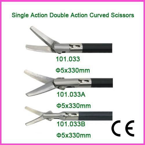 Single Action Double Action Curved Scissors 5X330mm Laparoscopic Scissor&amp;Endosco