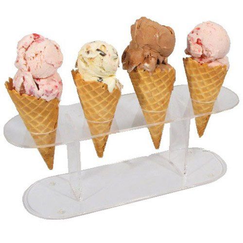 Winco ACN-4 Acrylic 4-Hole Ice Cream Cone Stand