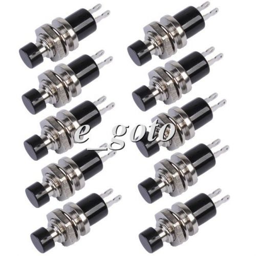 10pcs Mini Switch Lockless Momentary ON/OFF Push button Black