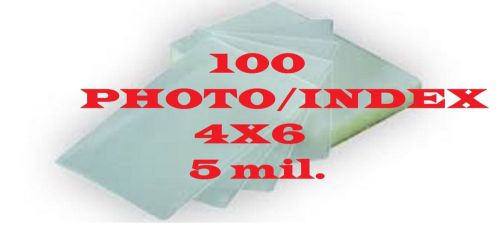 (100) 4-1/4 x 6-1/4 Laminating Pouches/Sheets Photo Index Card  Heat Seal  5ml