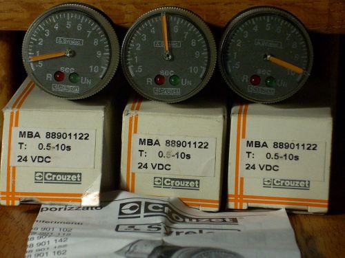 Three new! crouzet syrelec mba 88901122 analog dial timer 0.5-10 sec panel mount for sale